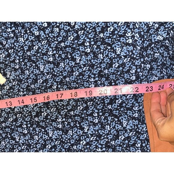 J.Crew Blue Floral Lightweight Stretch Pullover Hoodie Women's Size Large - Picture 7 of 8